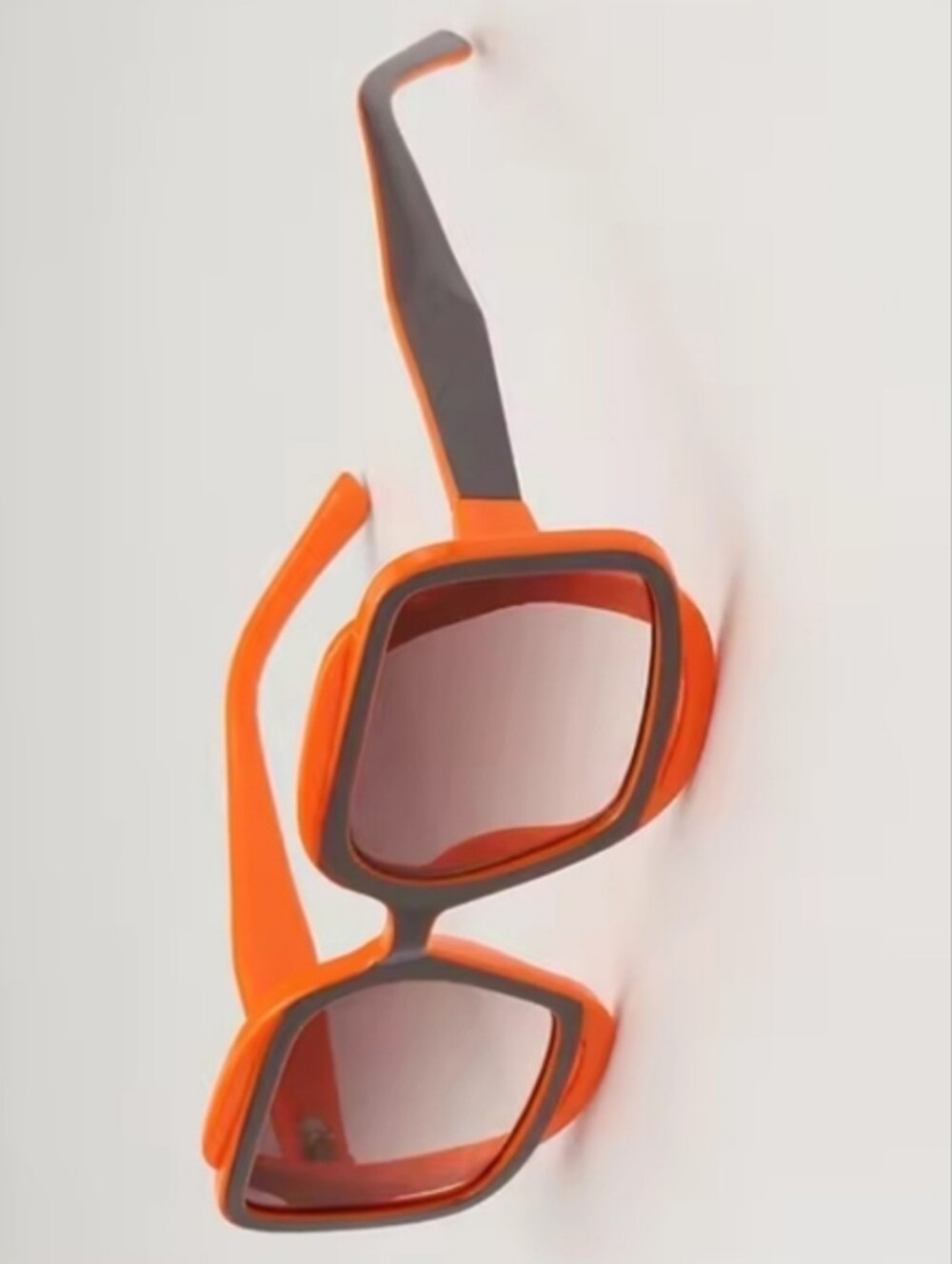 Unisex Luxury Style Bold Chunky Orange Gradient Oversized Square Sunglasses - Picture 2 of 4